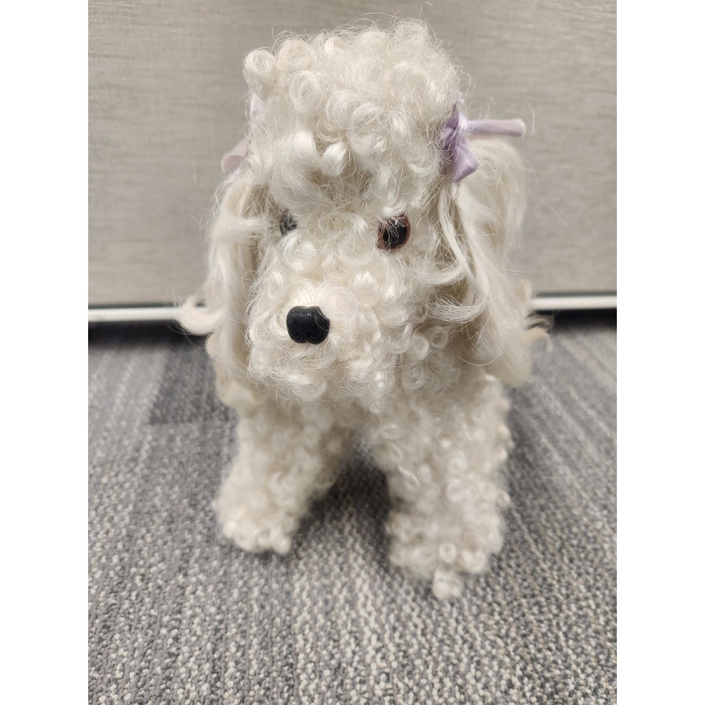 Vtg. Rare Lulu Wiggy Doggy Poodle Stuffed Animal Curly Hair Synthetic Fiber 8"